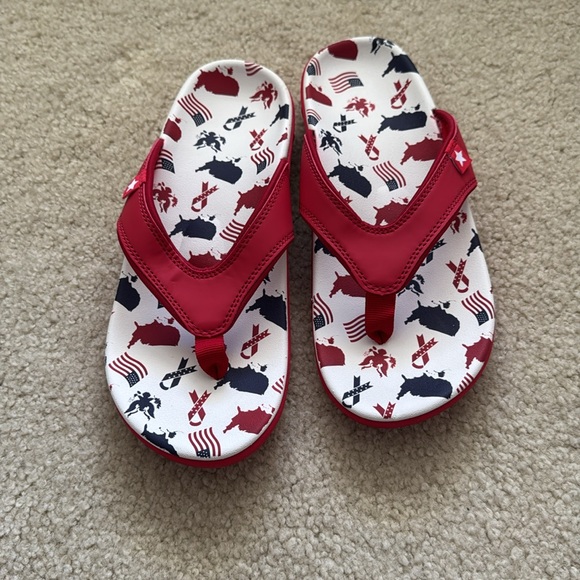 New Spenco Flip Flops with Patriotic Print women’s size 9 - Picture 4 of 7
